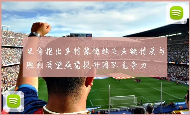 里肯指出多特蒙德缺乏关键特质与胜利渴望亟需提升团队竞争力